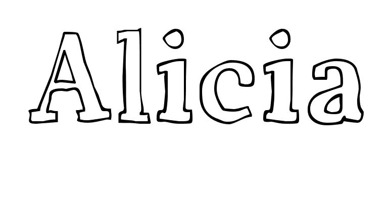 Coloriage Alicia - Prénom à imprimer
