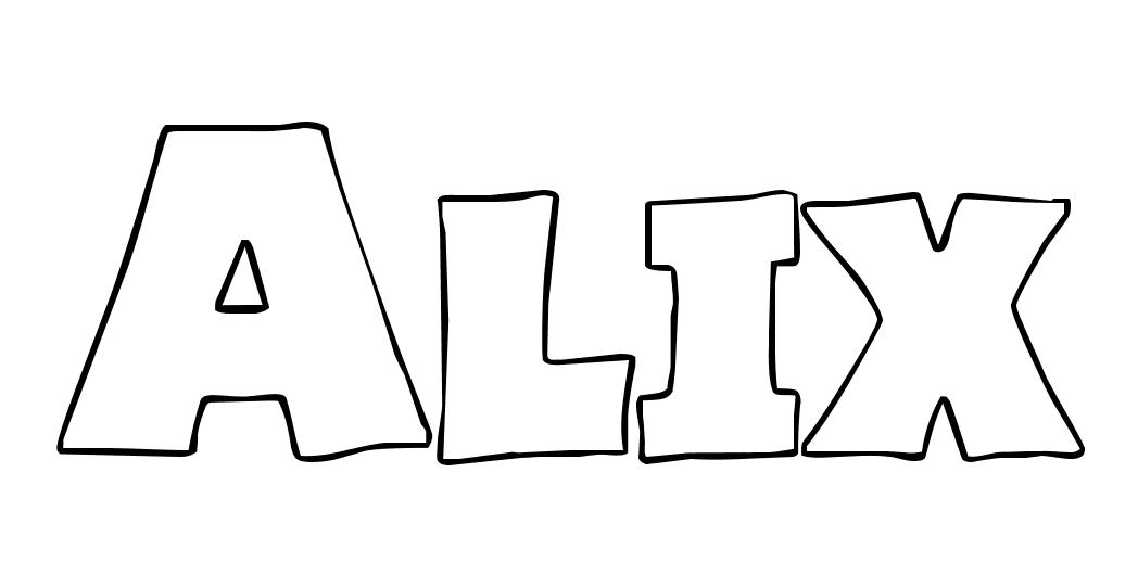 Coloriage Alix - Prénom à imprimer