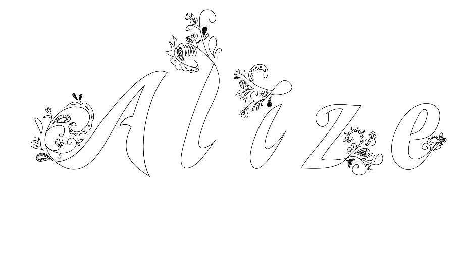 Coloriage Alize - Prénom à imprimer