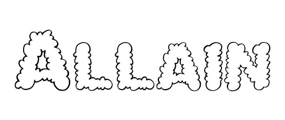 Coloriage Allain - Prénom à imprimer