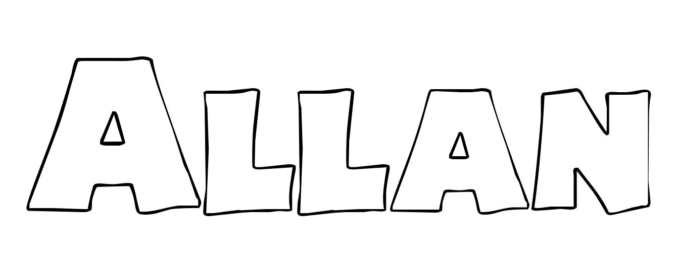 Coloriage Allan - Prénom à imprimer