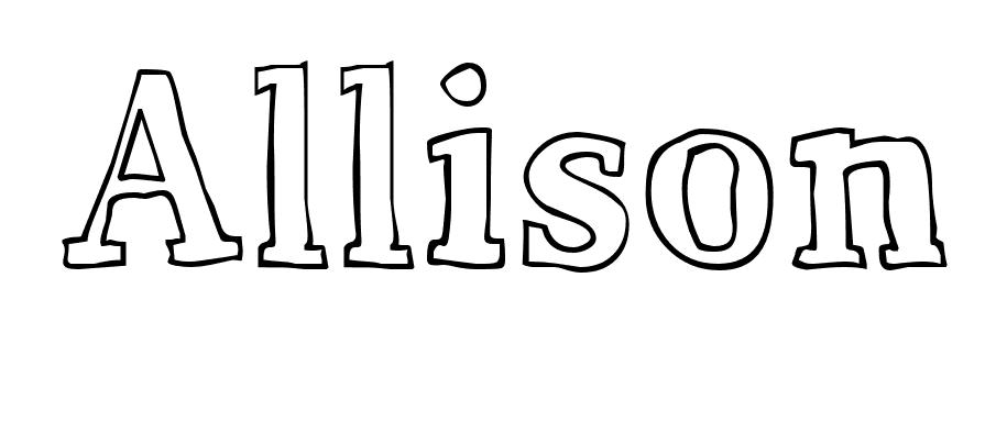 Coloriage Allison - Prénom à imprimer