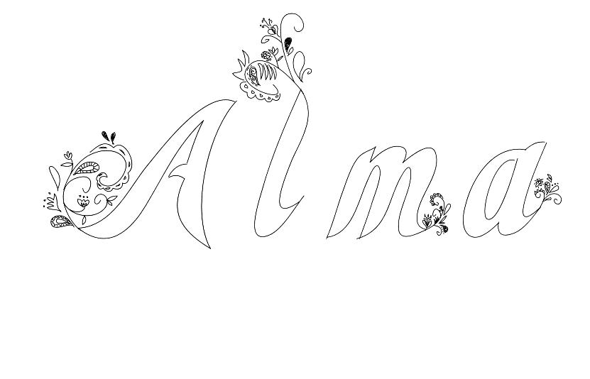 Coloriage Alma - Prénom à imprimer