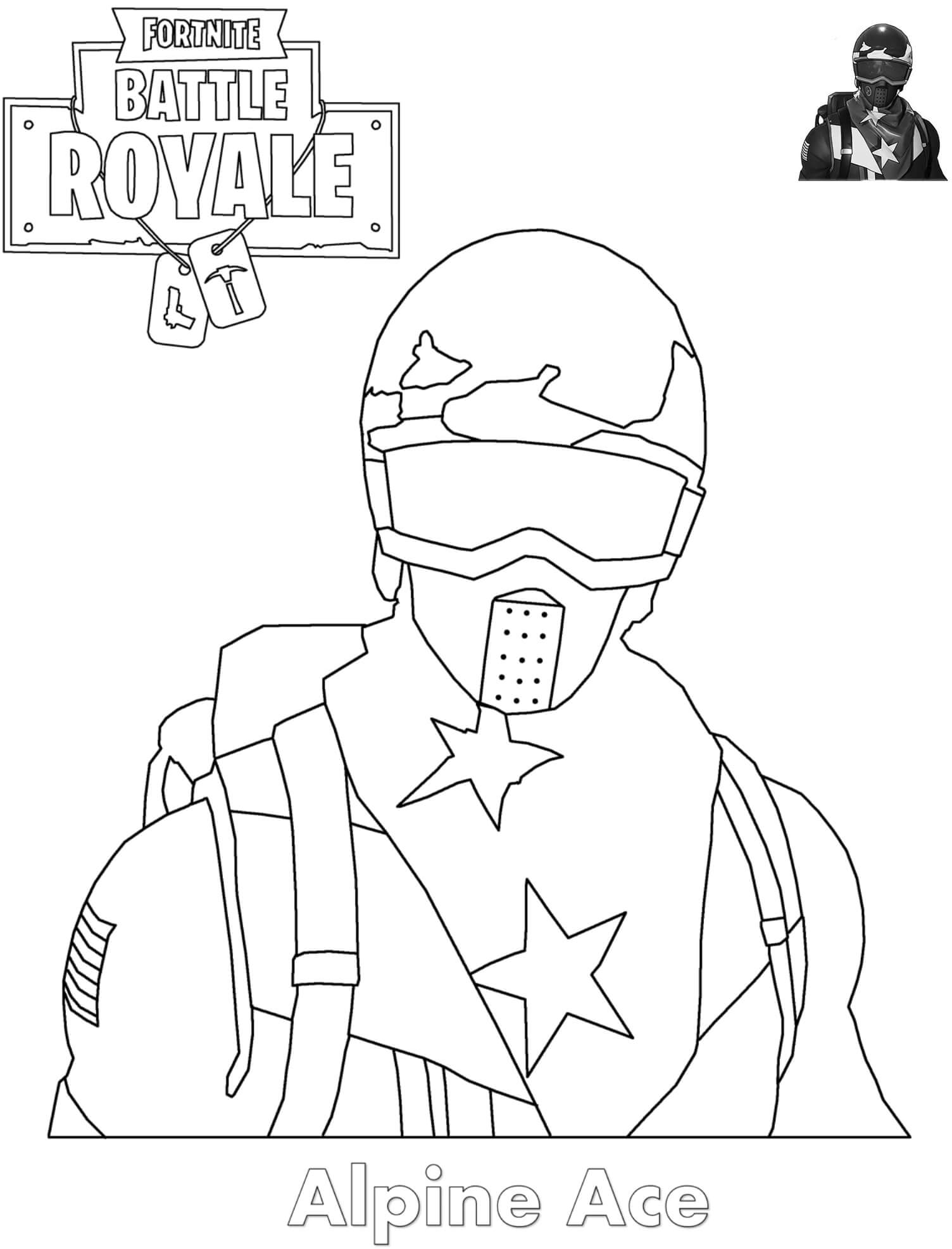 Coloriage Alpine Ace Skin Fortnite - Fortnite à imprimer