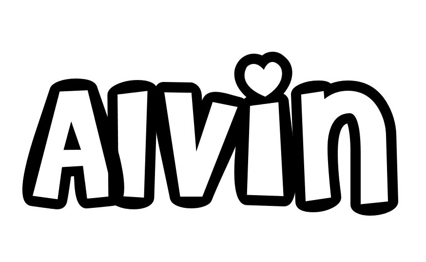 Coloriage Alvin - Prénom à imprimer