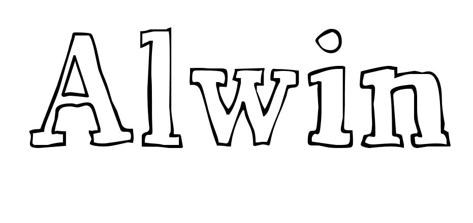 Coloriage Alwin - Prénom à imprimer