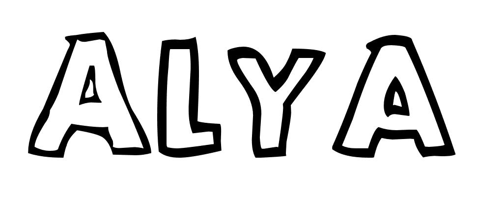 Coloriage Alya - Prénom à imprimer
