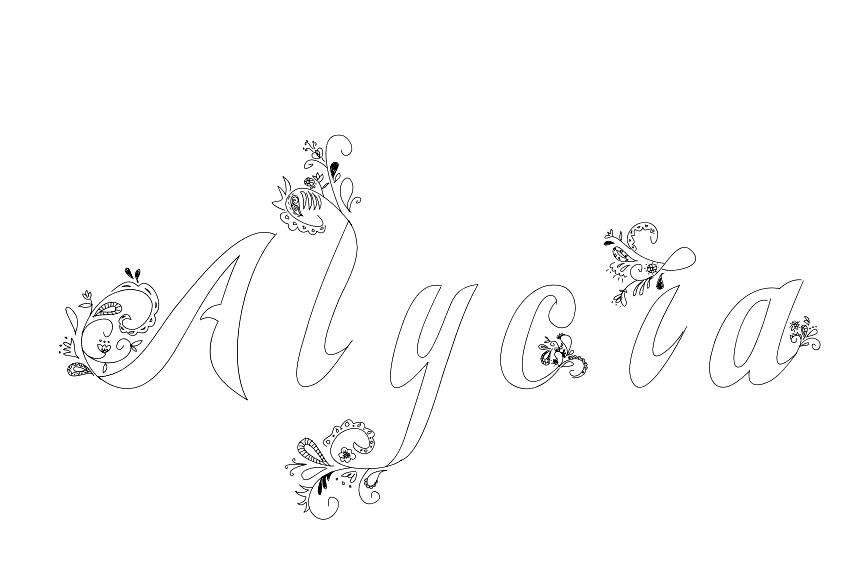 Coloriage Alycia - Prénom à imprimer