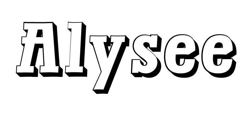 Coloriage Alysee - Prénom à imprimer