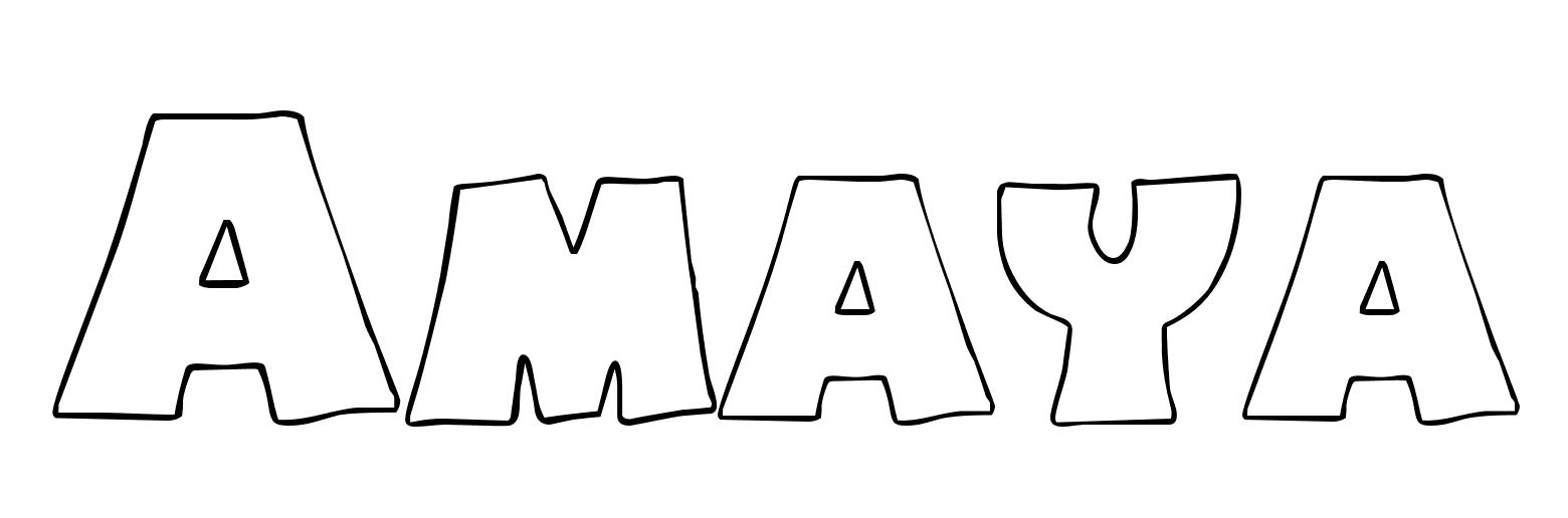 Coloriage Amaya - Prénom à imprimer