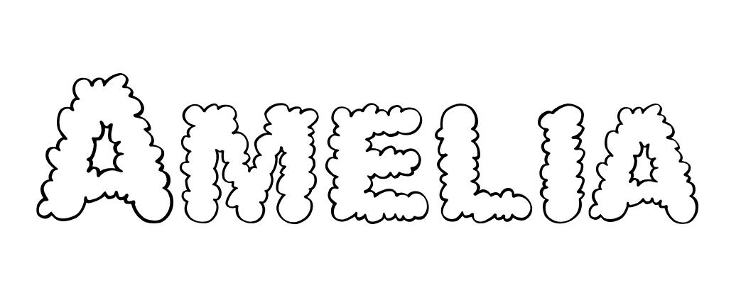 Coloriage Amelia - Prénom à imprimer