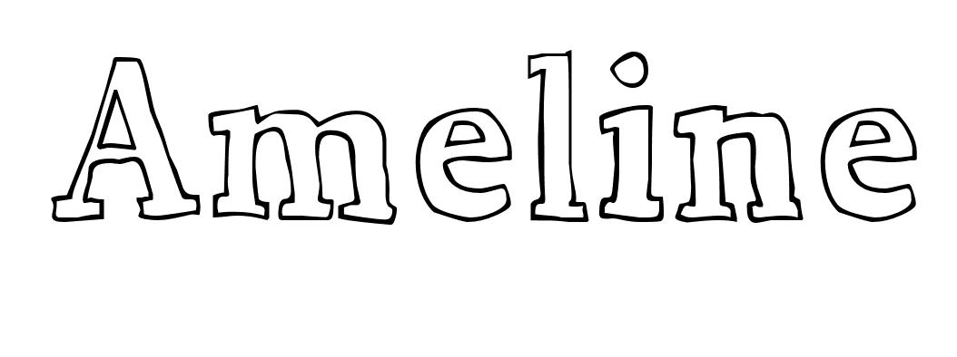 Coloriage Ameline - Prénom à imprimer