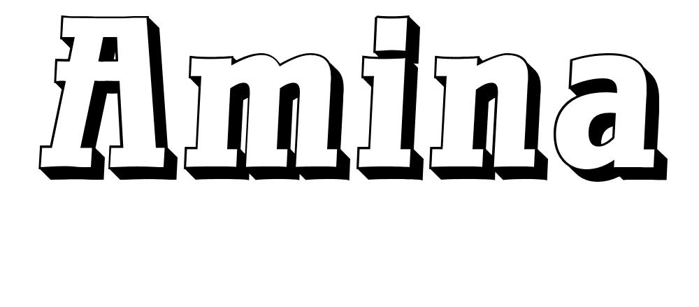 Coloriage Amina - Prénom à imprimer