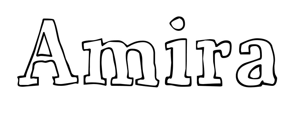 Coloriage Amira - Prénom à imprimer