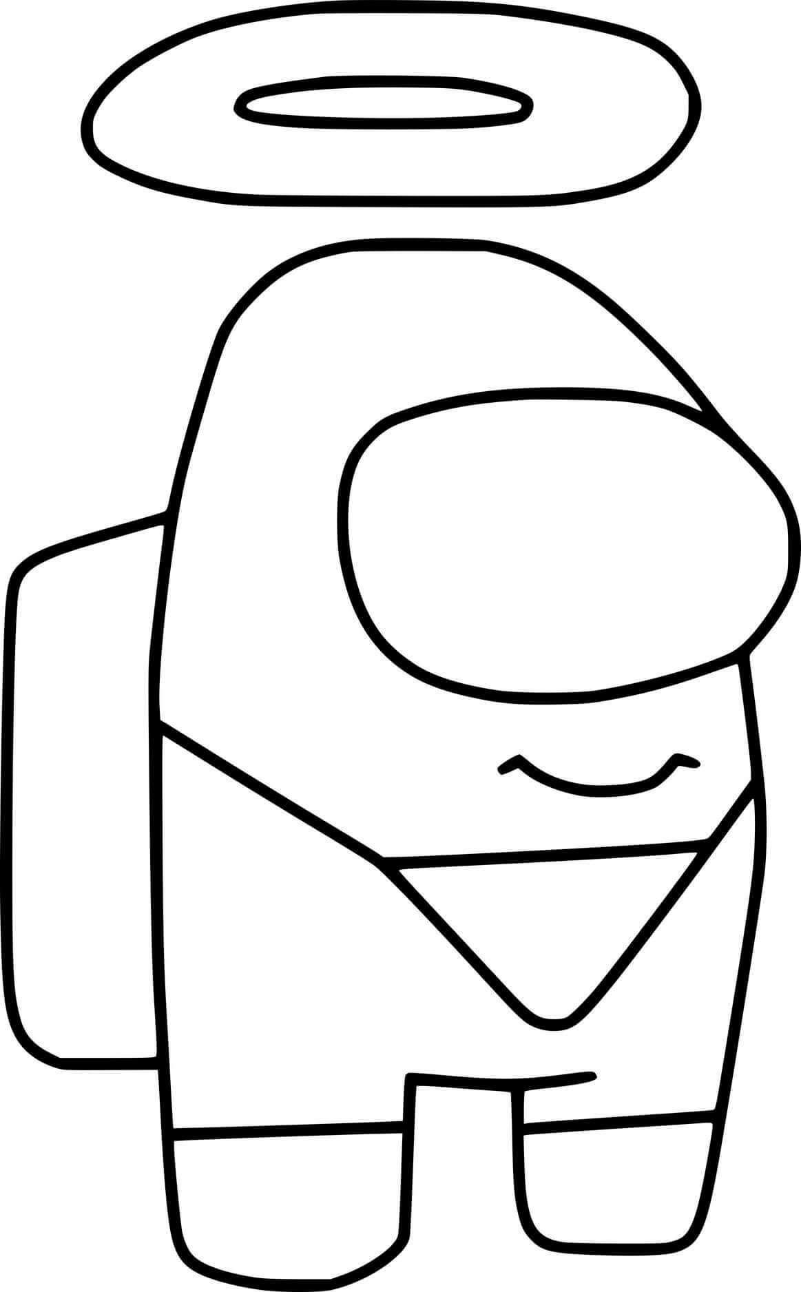 Coloriage Among Us Angel - Among us à imprimer