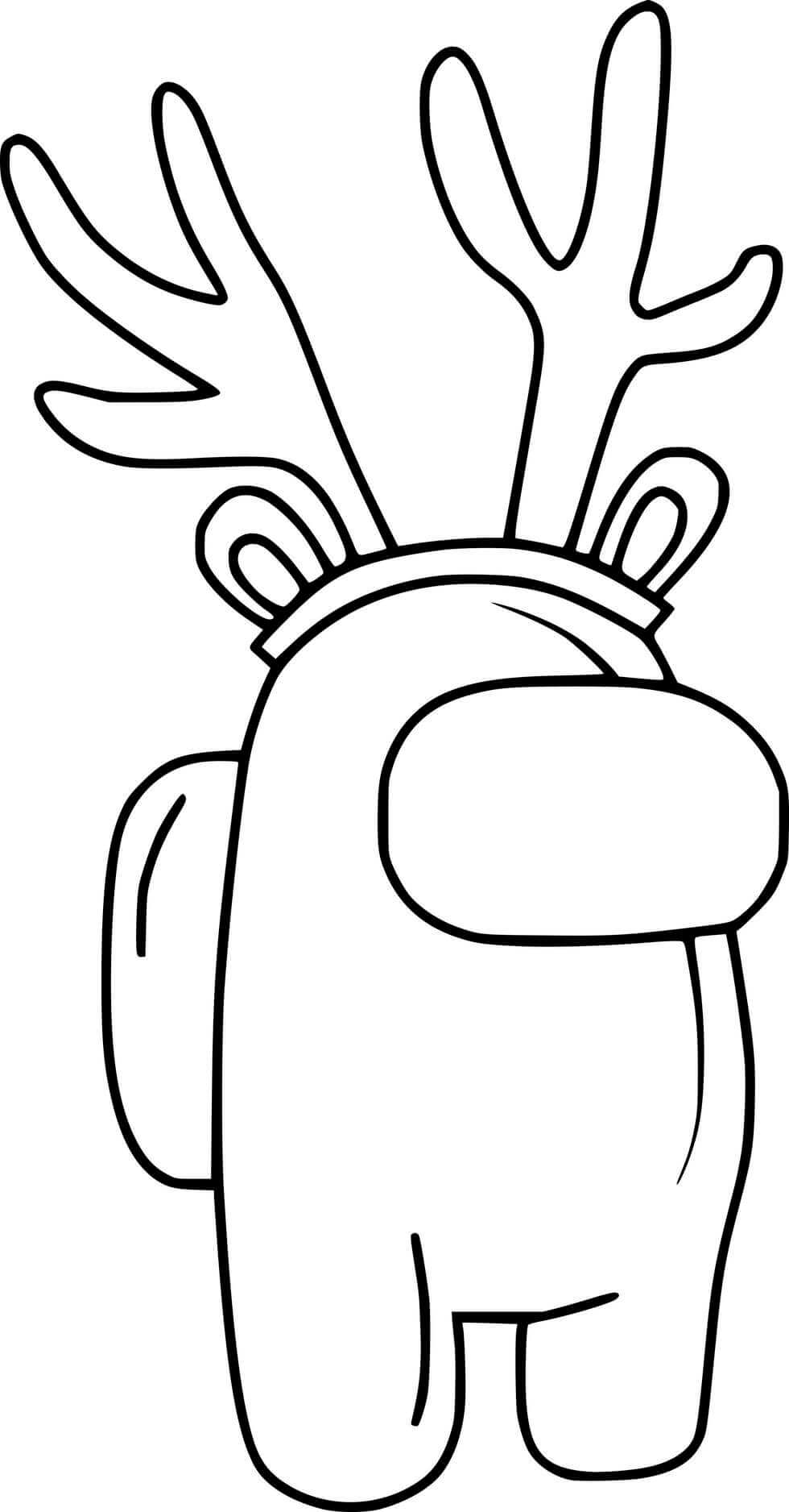 Coloriage Among Us Antler - Among us à imprimer