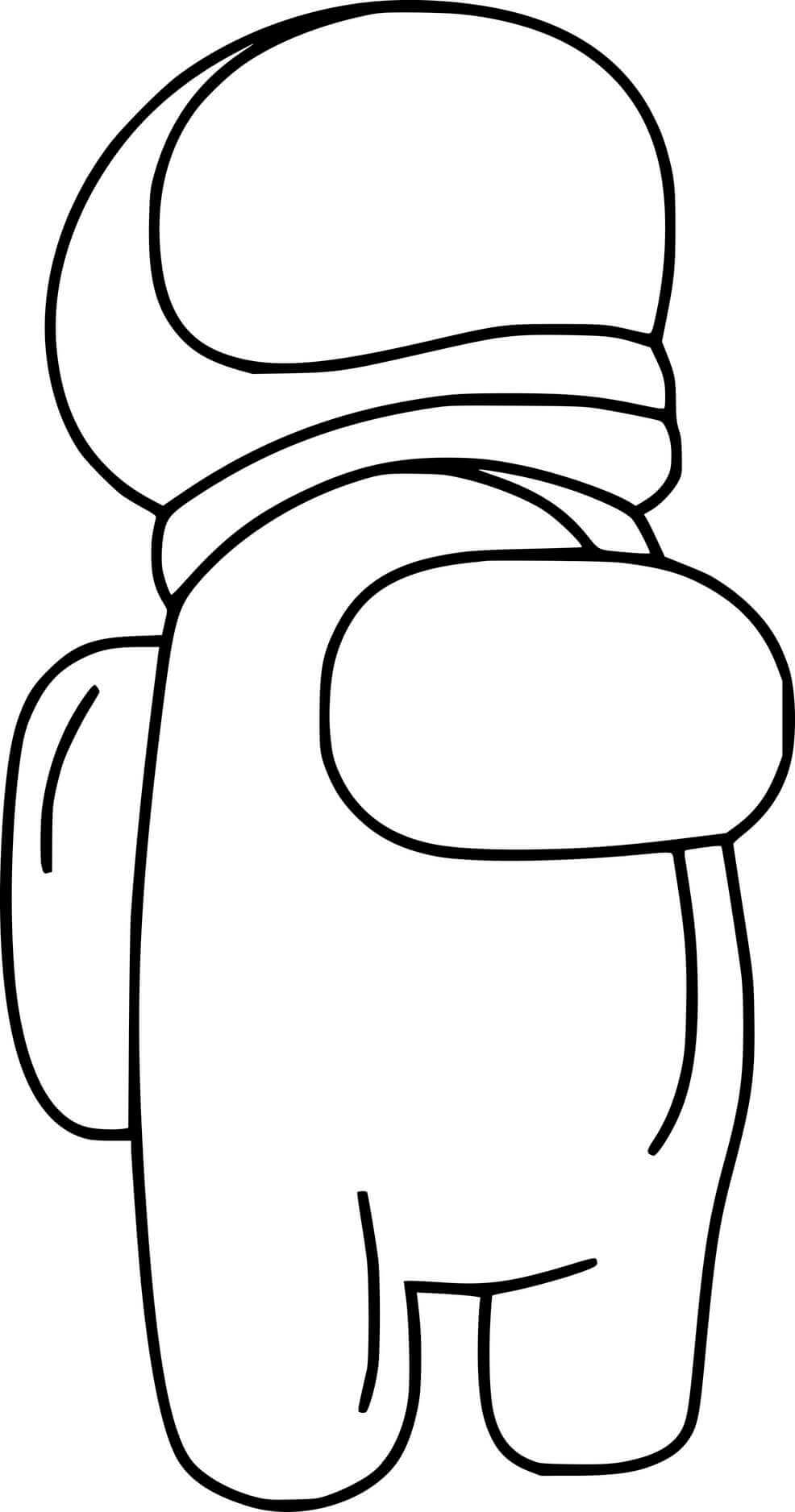 Coloriage Among Us Astronaut Helmet - Among us à imprimer