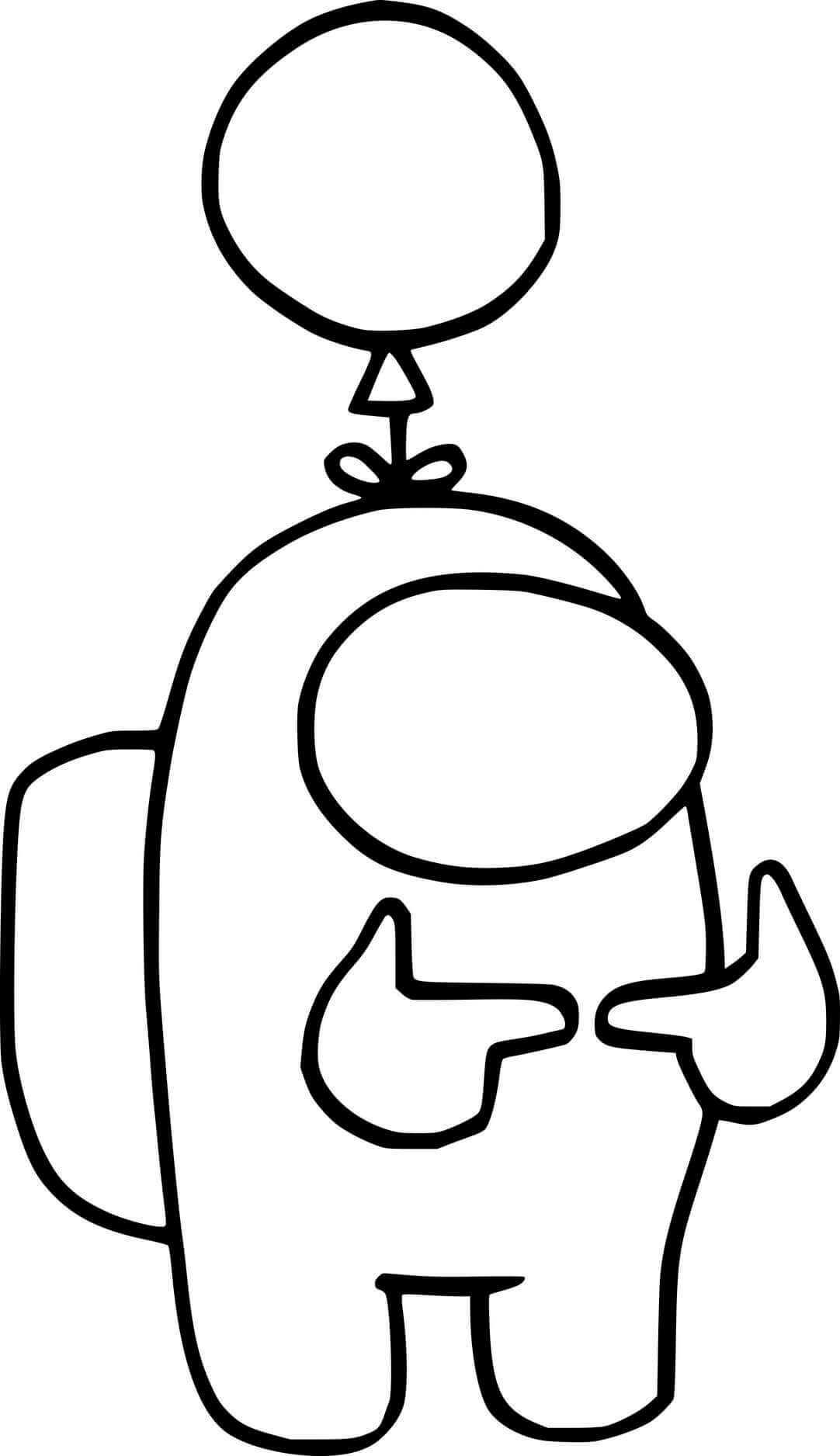 Coloriage Among Us Balloon - Among us à imprimer