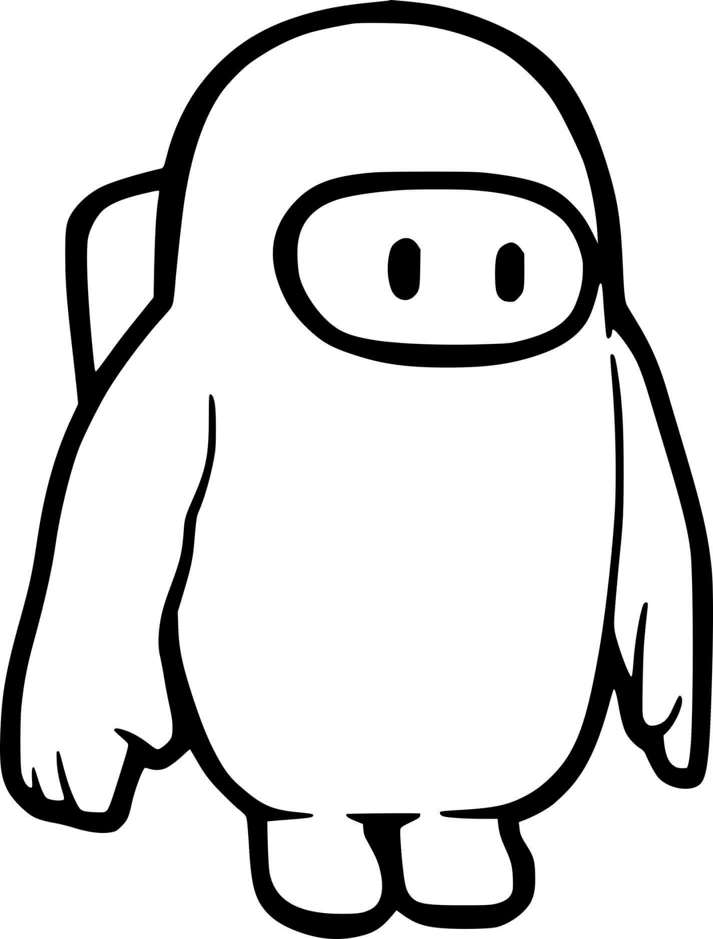 Coloriage Among Us Baymax - Among us à imprimer