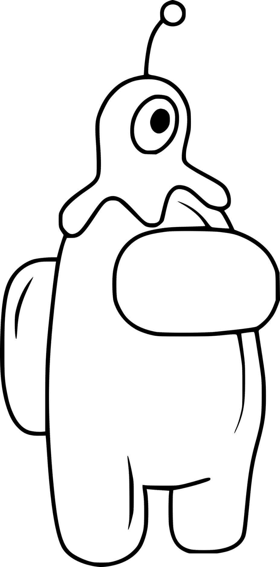 Coloriage Among Us Brain Slug - Among us à imprimer