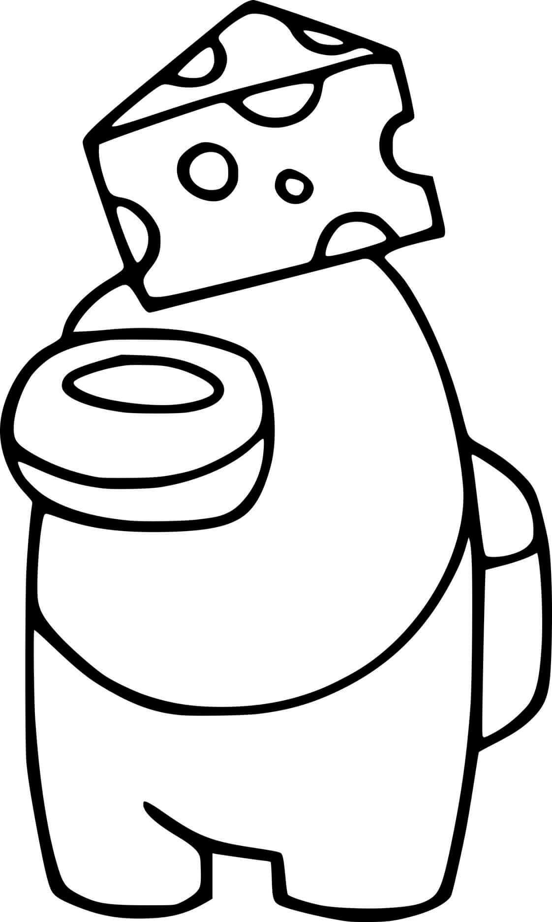 Coloriage Among Us Cheese - Among us à imprimer