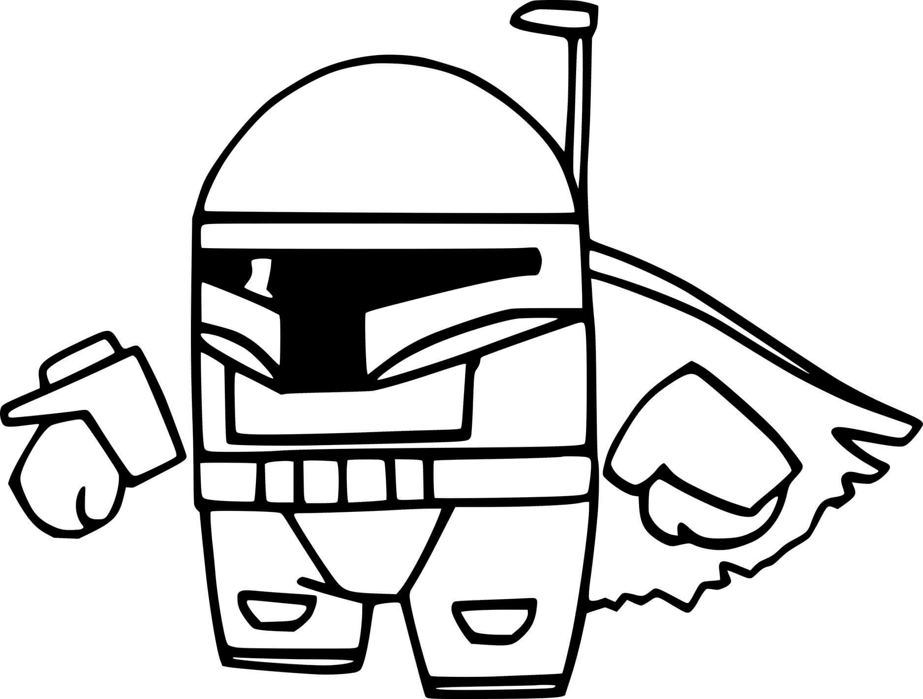 Coloriage Among Us Darth Vader Starwars - Among us à imprimer