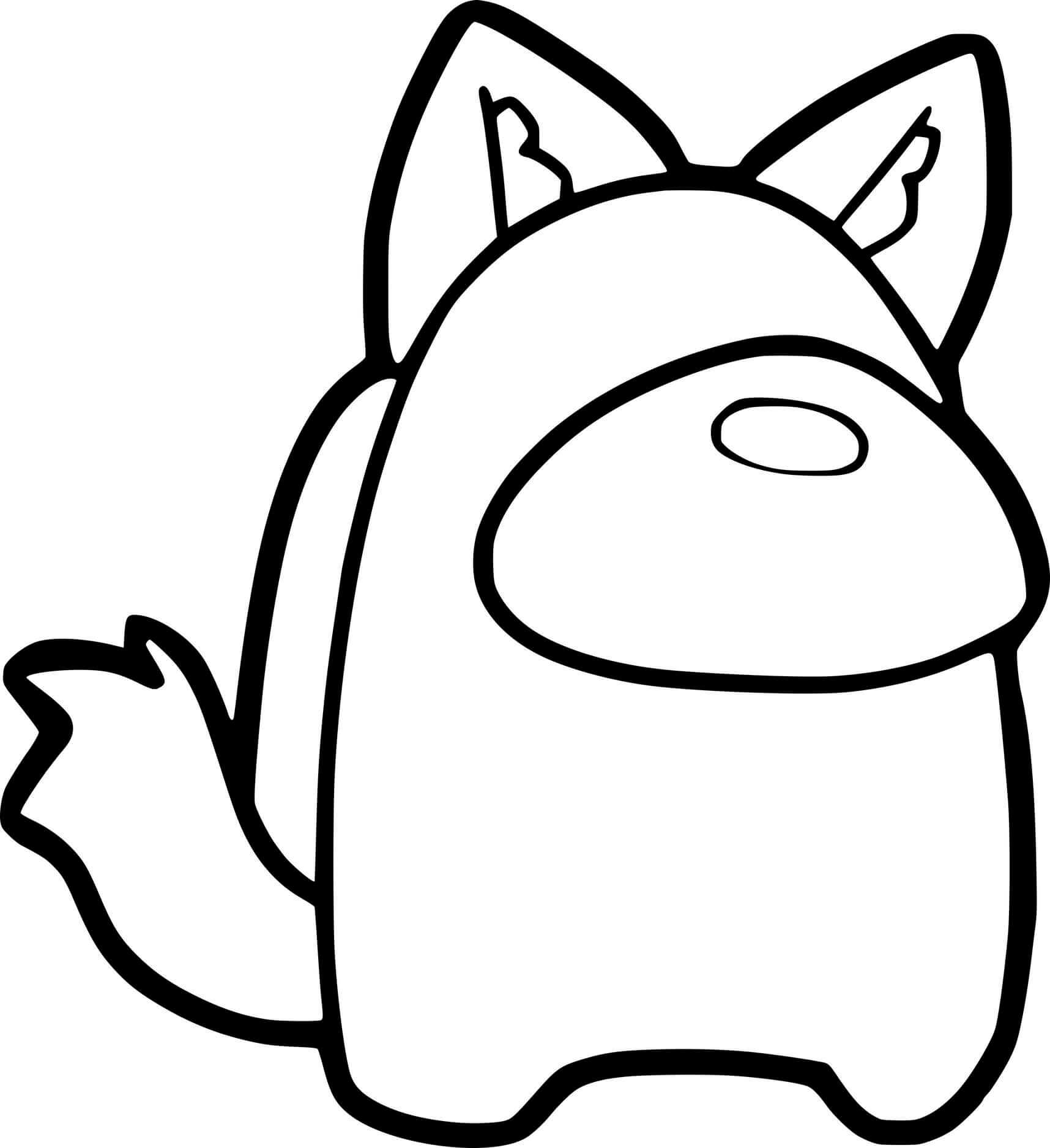 Coloriage Among Us Fox - Among us à imprimer