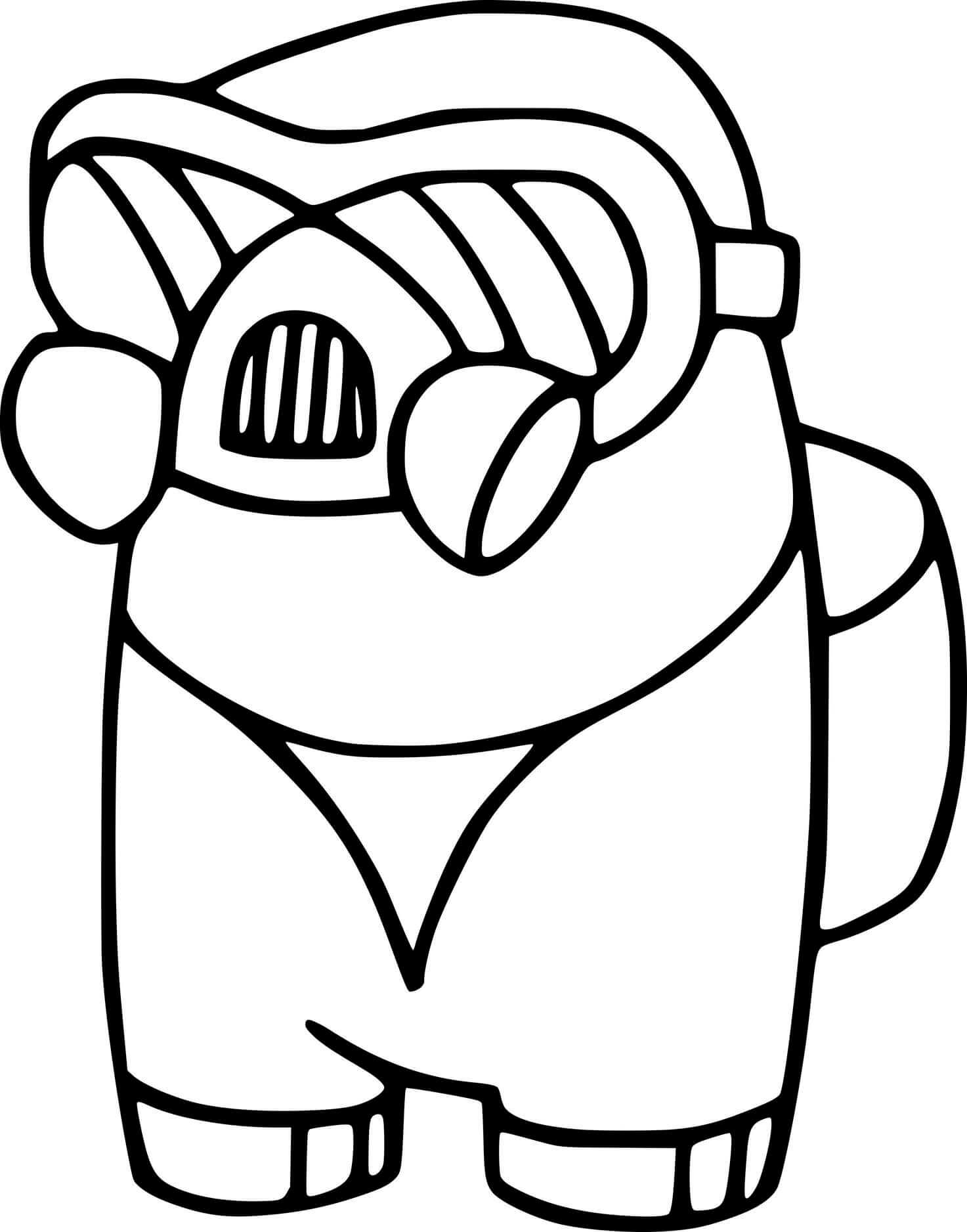 Coloriage Among Us Gas Mask - Among us à imprimer
