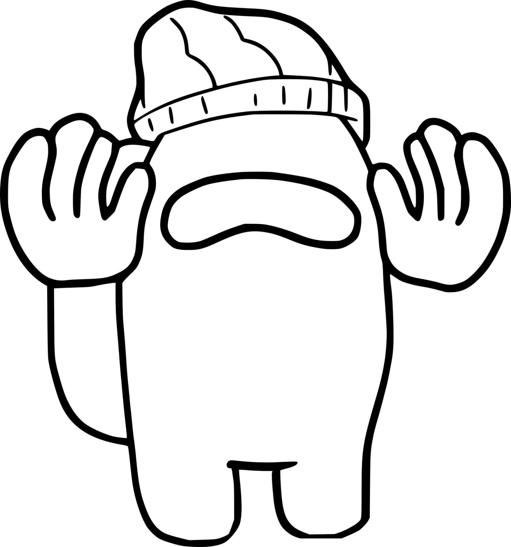 Coloriage Among Us Gloves - Among us à imprimer