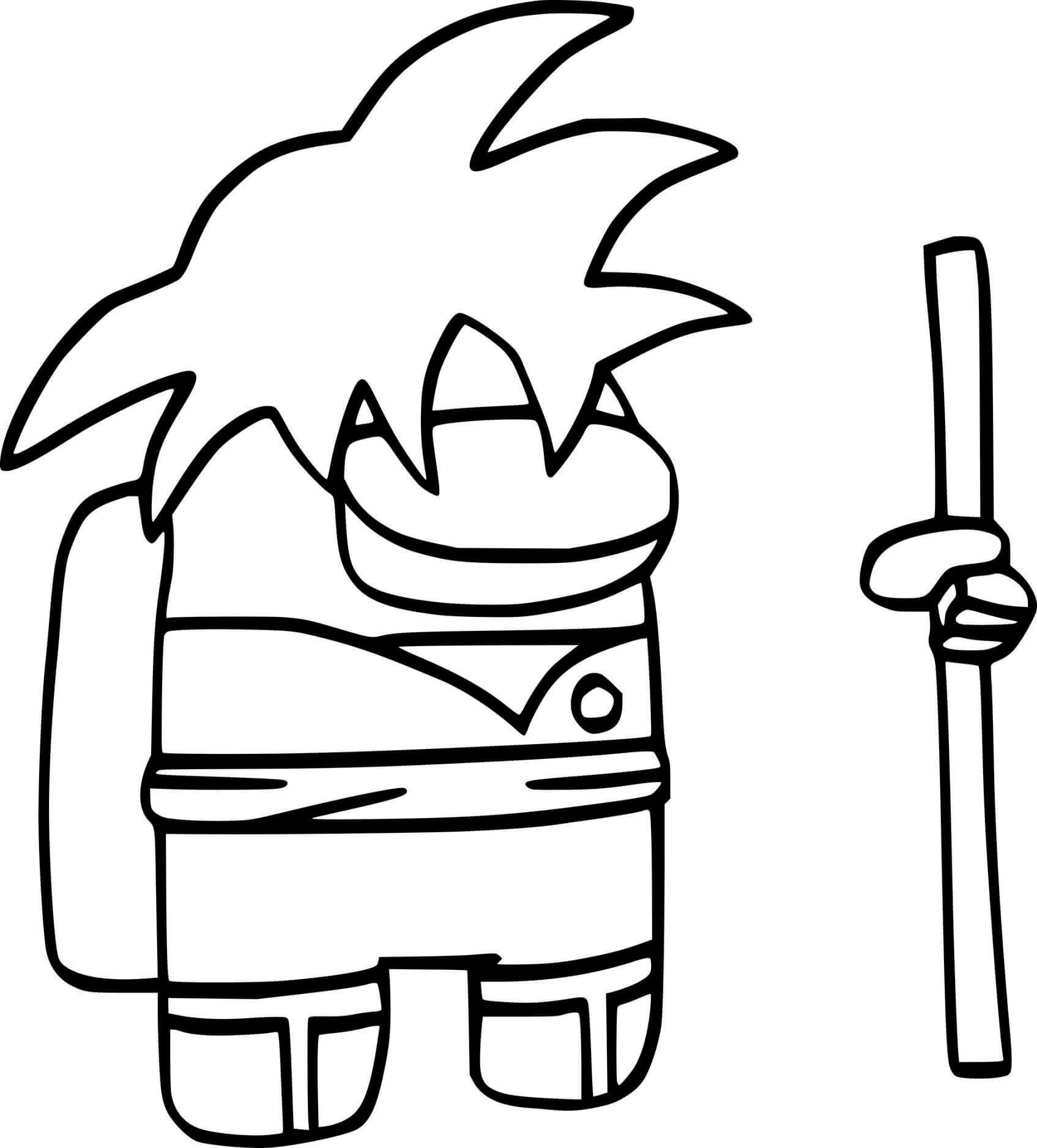 Coloriage Among Us Goku Dragon Ballz - Among us à imprimer