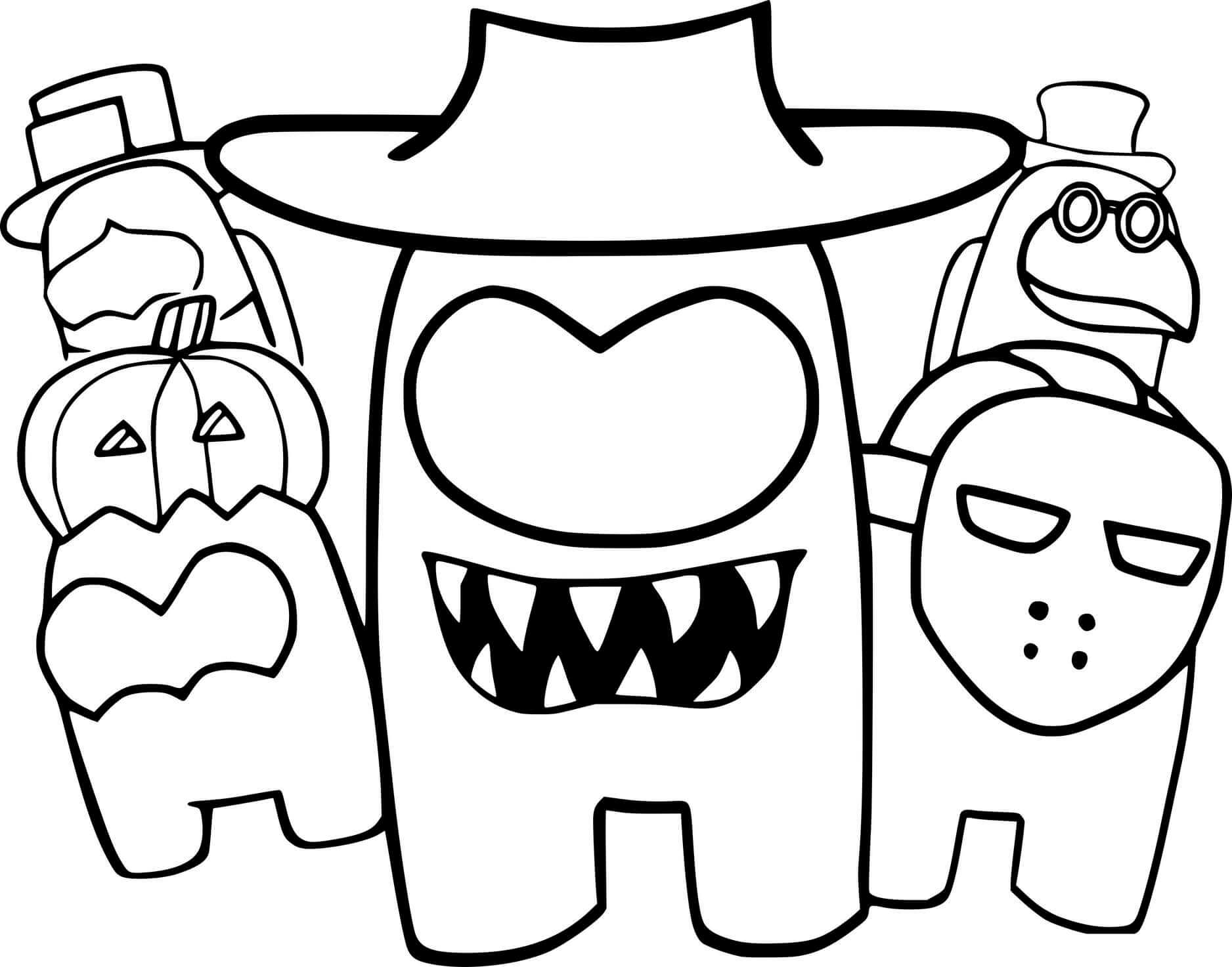 Coloriage Among Us Halloween - Among us à imprimer