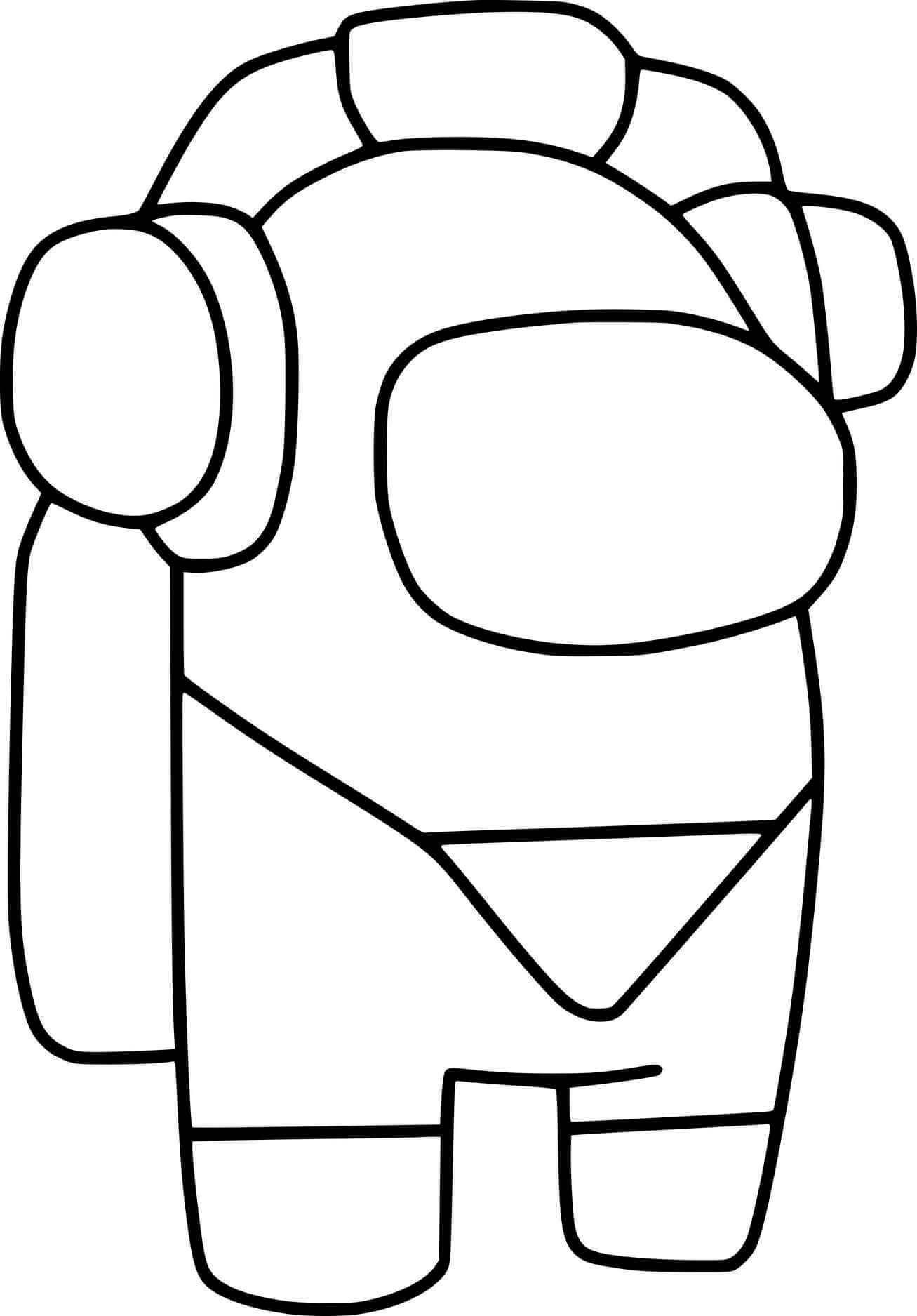 Coloriage Among Us Headset - Among us à imprimer