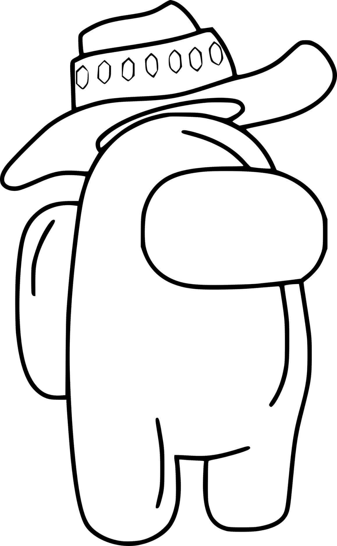 Coloriage Among Us Hush Hat - Among us à imprimer