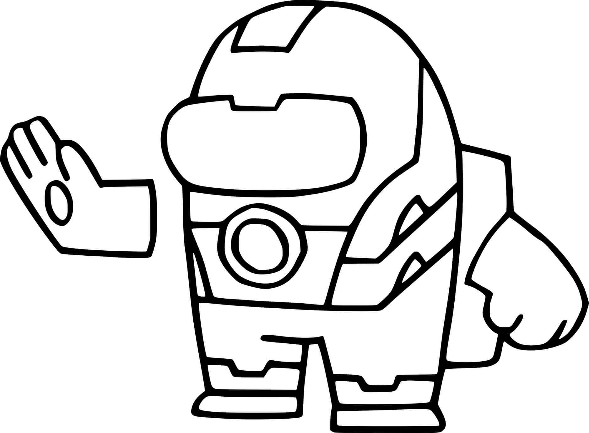 Coloriage Among Us Ironman - Among us à imprimer