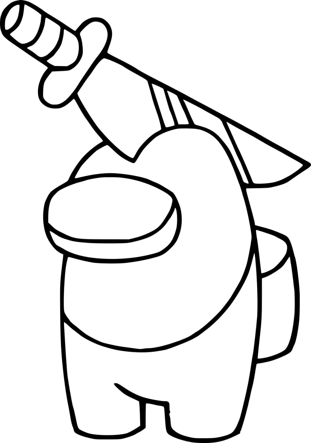 Coloriage Among Us Knife - Among us à imprimer
