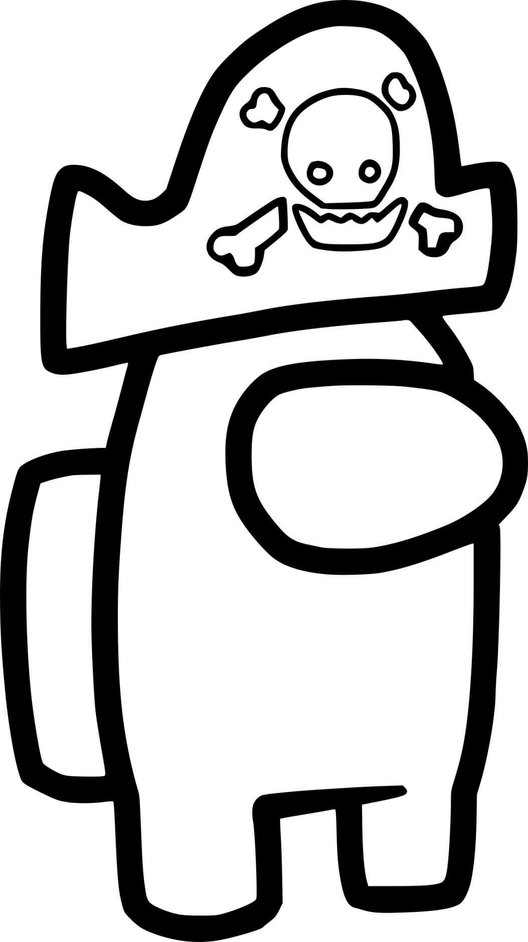 Coloriage Among Us Pirate - Among us à imprimer
