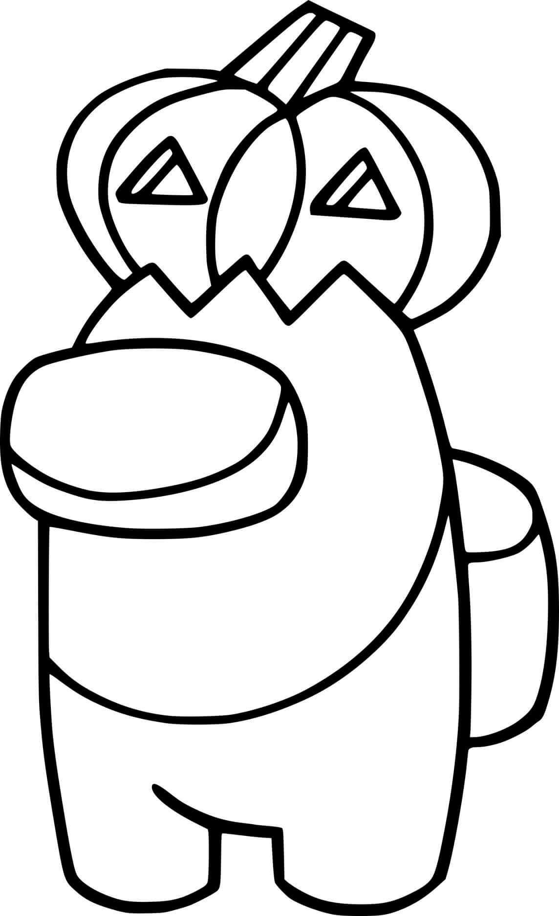 Coloriage Among Us Pumpkin - Among us à imprimer