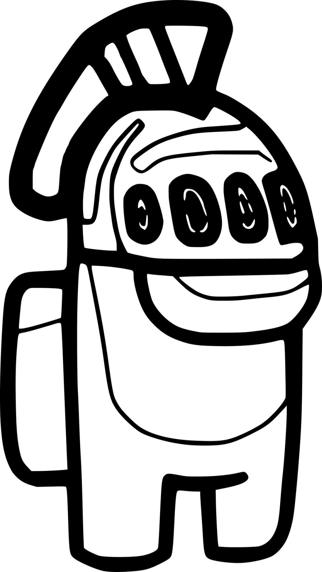 Coloriage Among Us Roman Soldier - Among us à imprimer