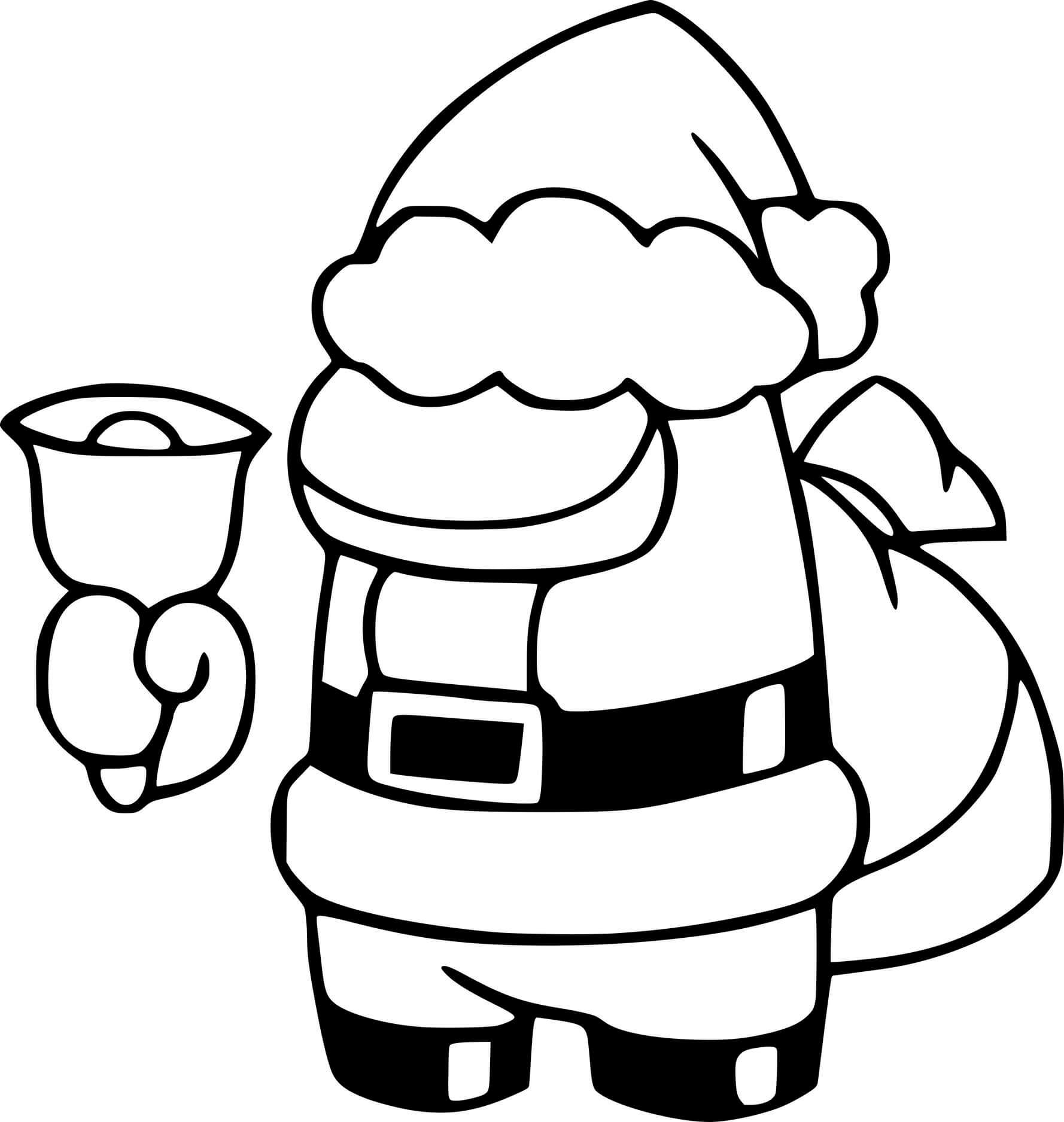 Coloriage Among Us Santa - Among us à imprimer