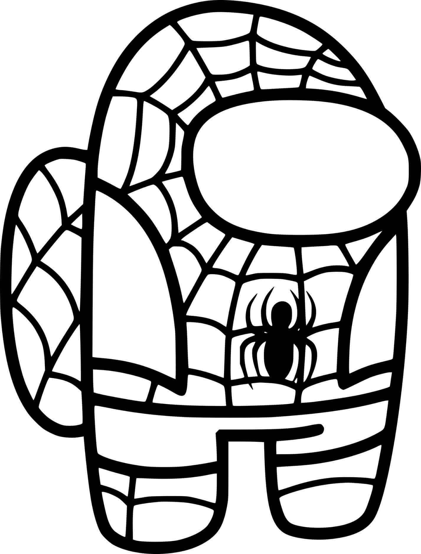 Coloriage Among Us Spiderman - Among us à imprimer