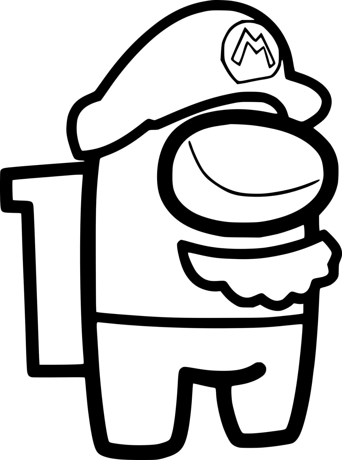Coloriage Among Us Super Mario - Among us à imprimer