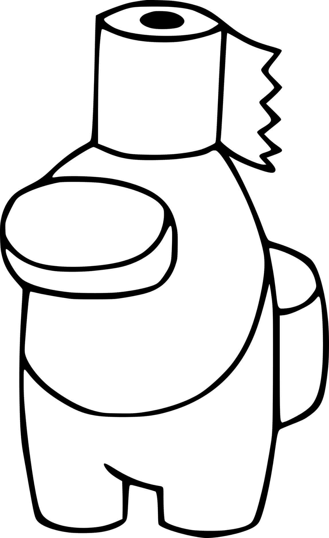 Coloriage Among Us Toilet Paper - Among us à imprimer