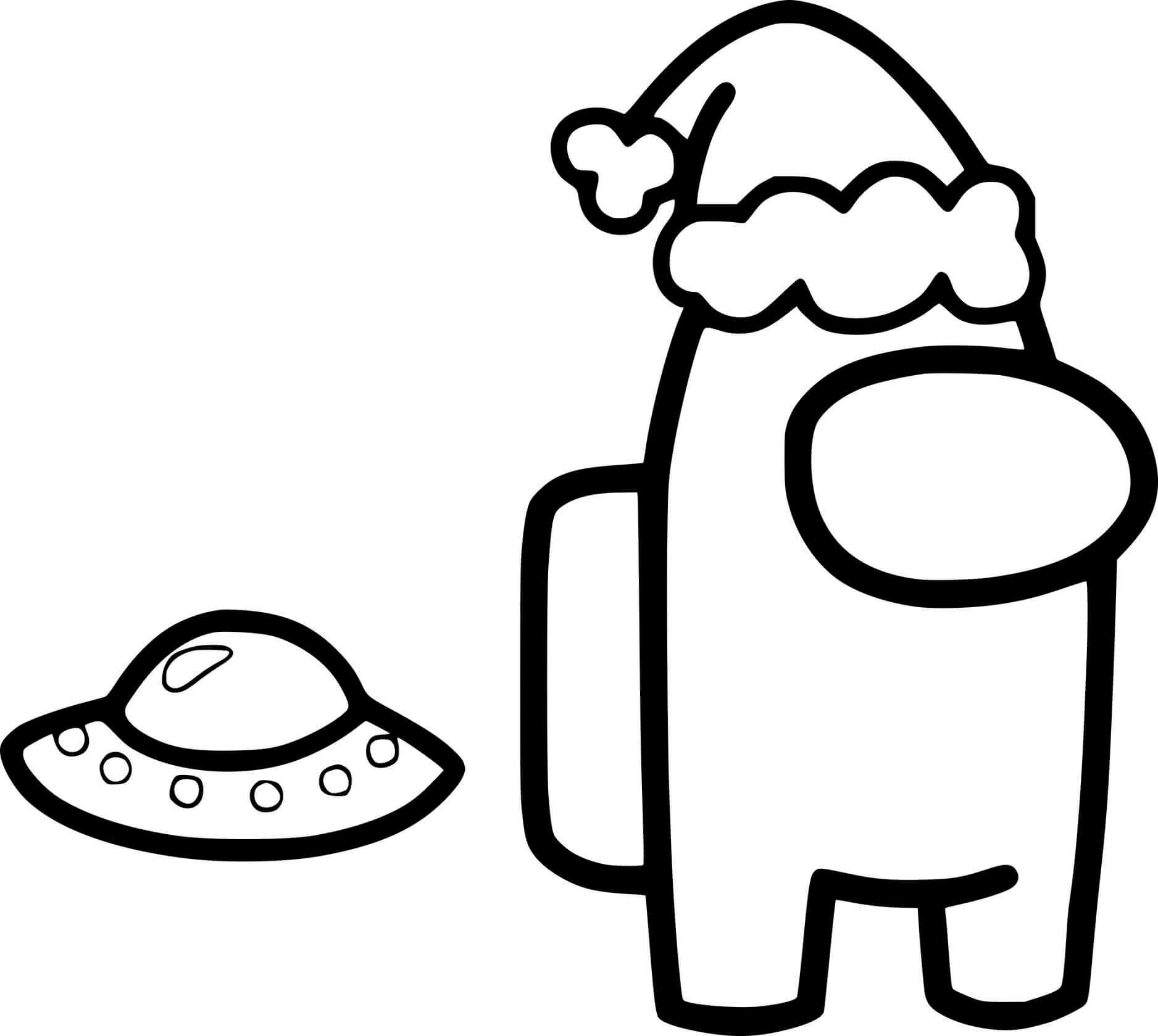 Coloriage Among Us Ufo - Among us à imprimer
