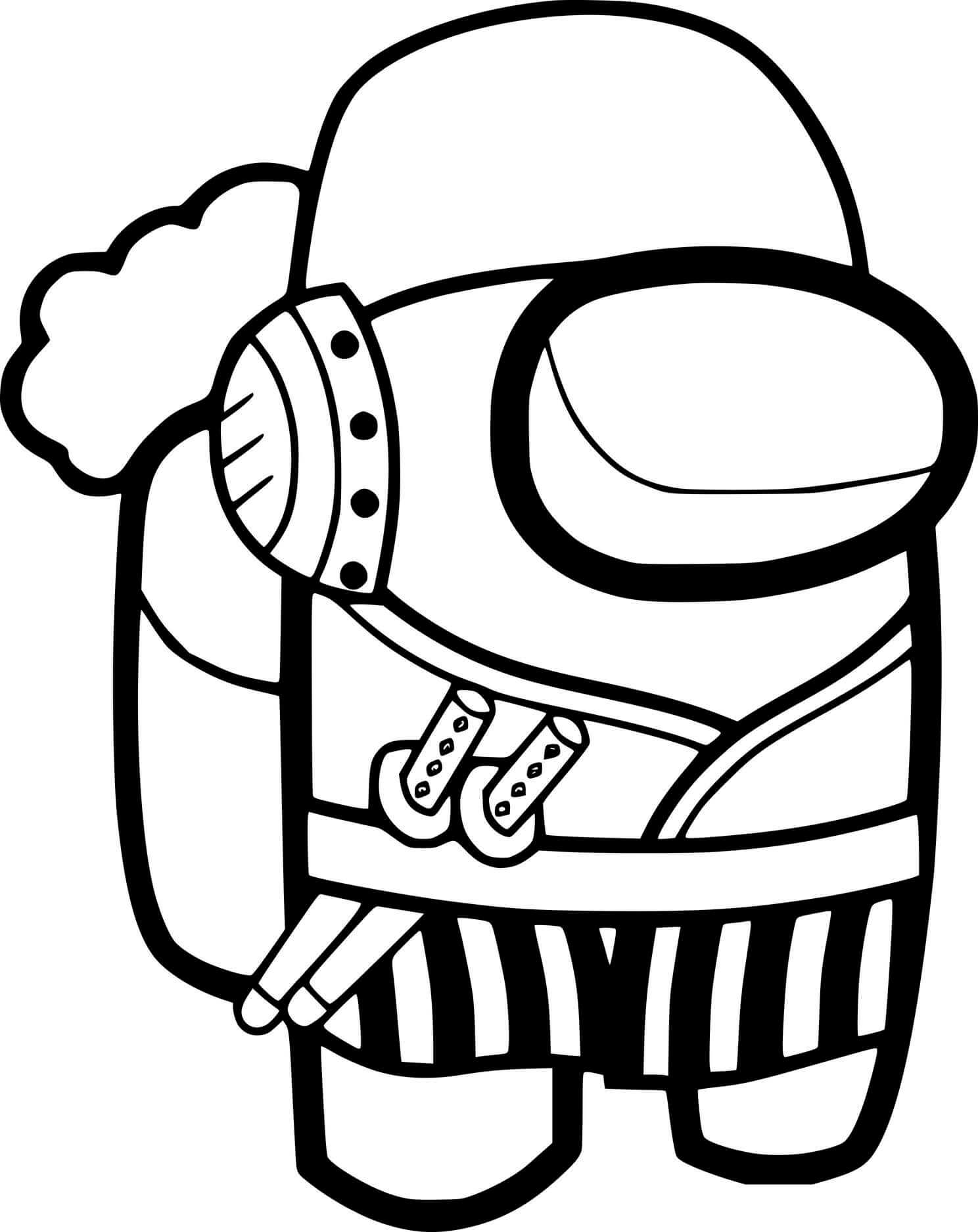 Coloriage Among Us Usopp - Among us à imprimer