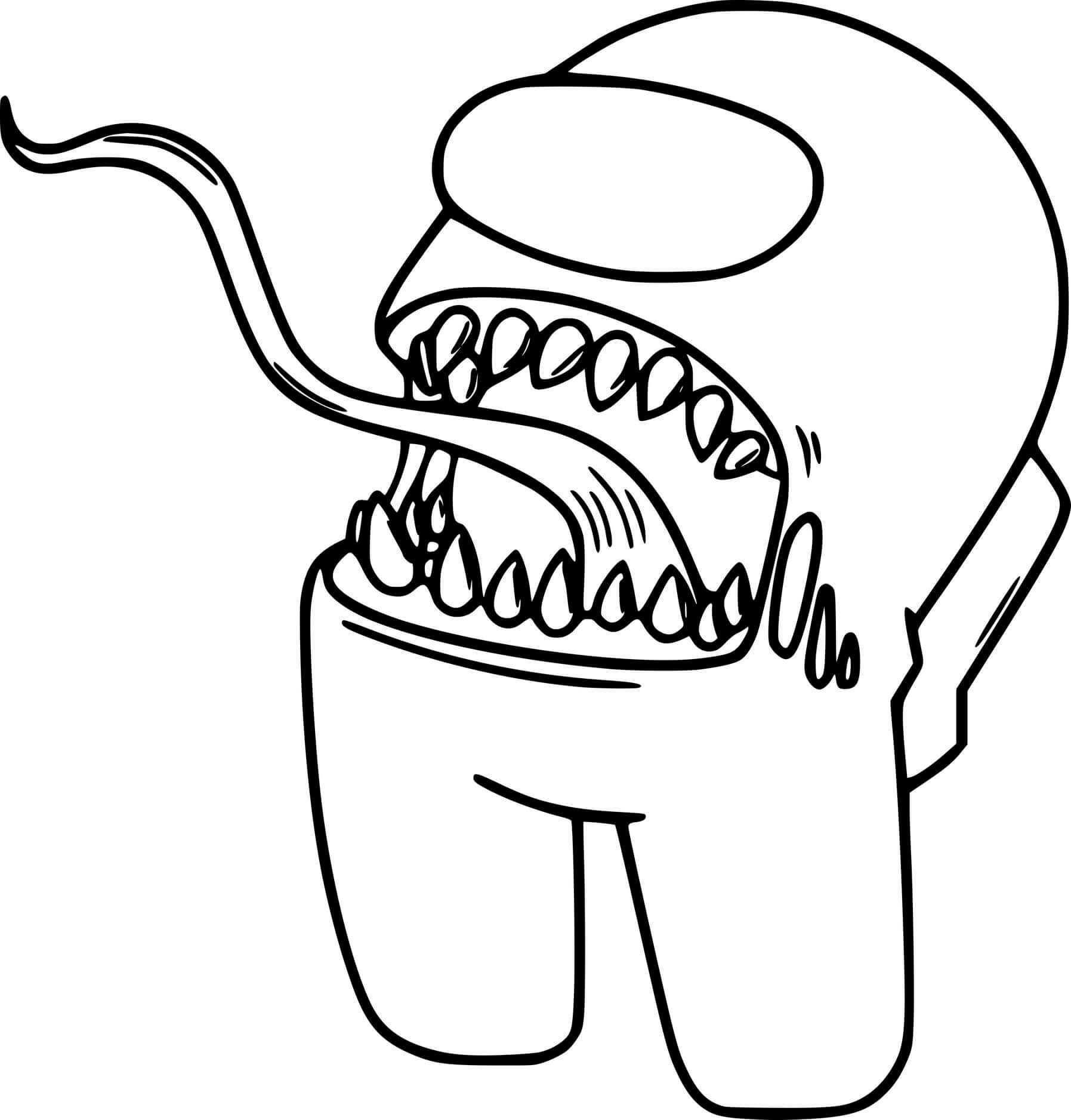 Coloriage Among Us Venom - Among us à imprimer