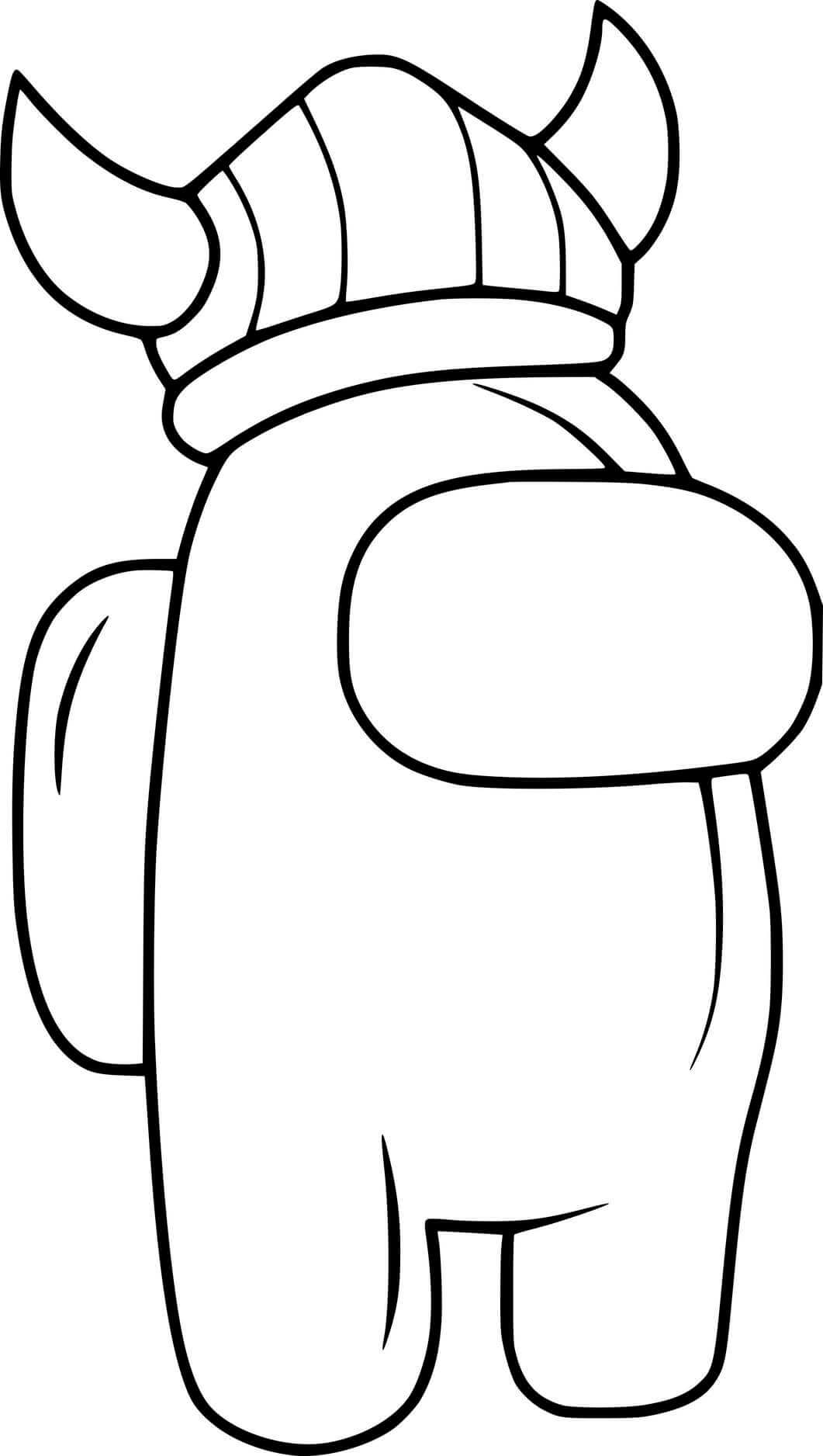 Coloriage Among Us Viking - Among us à imprimer