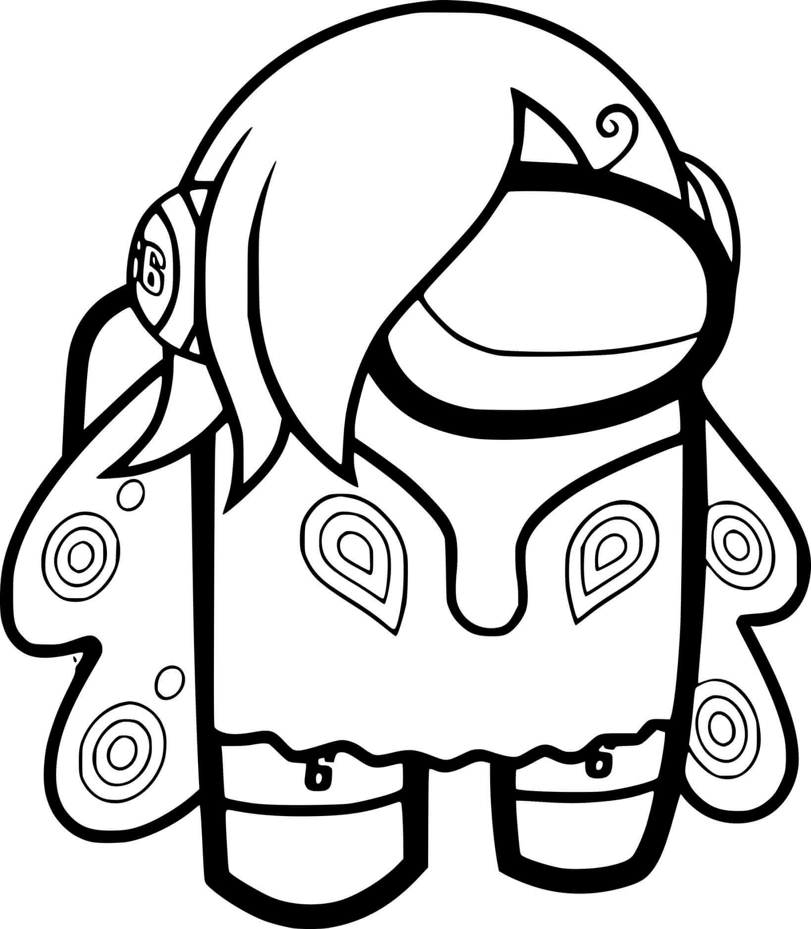 Coloriage Among Us Vinsmoke Reiju - Among us à imprimer