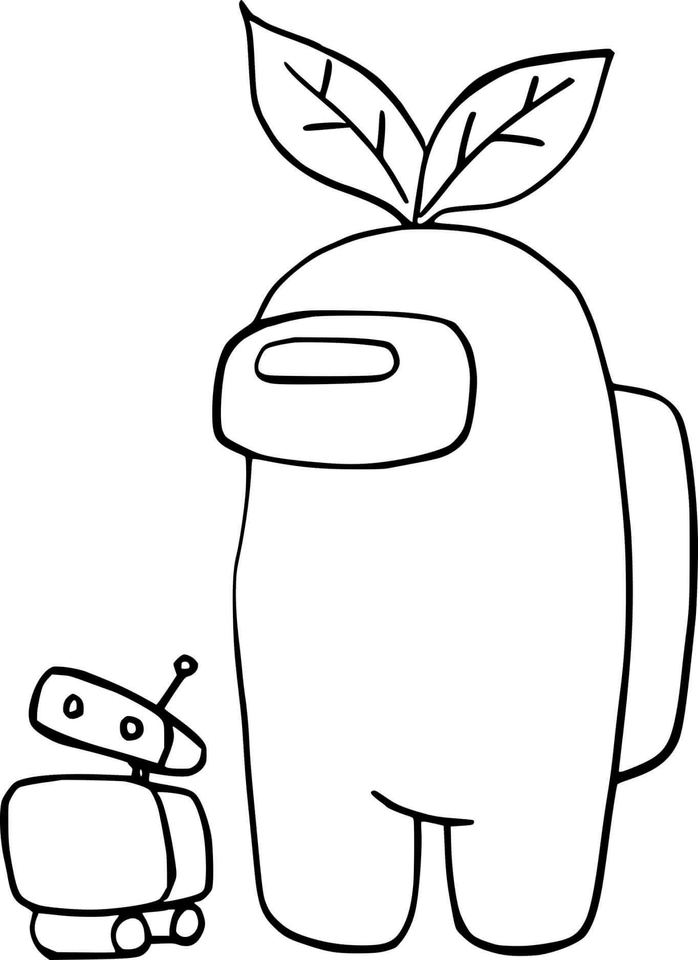 Coloriage Among Us Wall E - Among us à imprimer