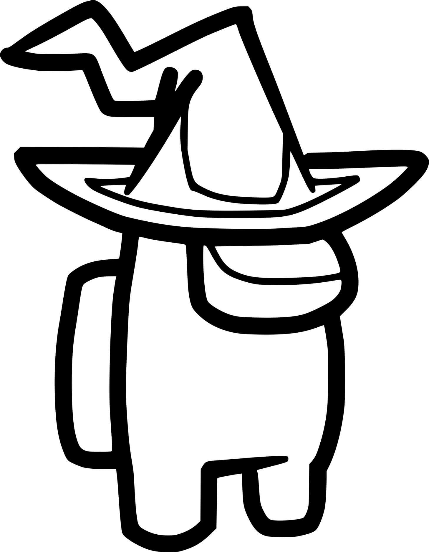 Coloriage Among Us Wizard - Among us à imprimer