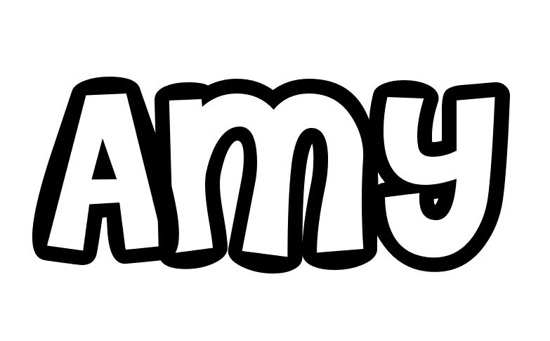 Coloriage Amy - Prénom à imprimer